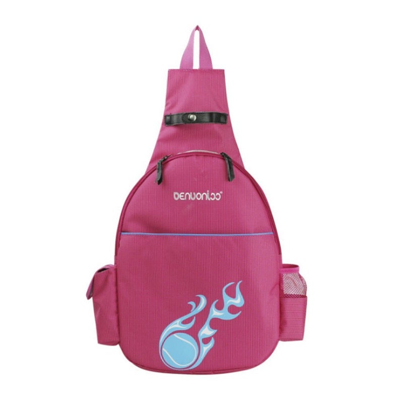 Klau Nylon Tennis Badminton Racquet Backpack Tennis Racket Case Outdoor Sports Bag Rose Red for Tennis Beginners - Image 1